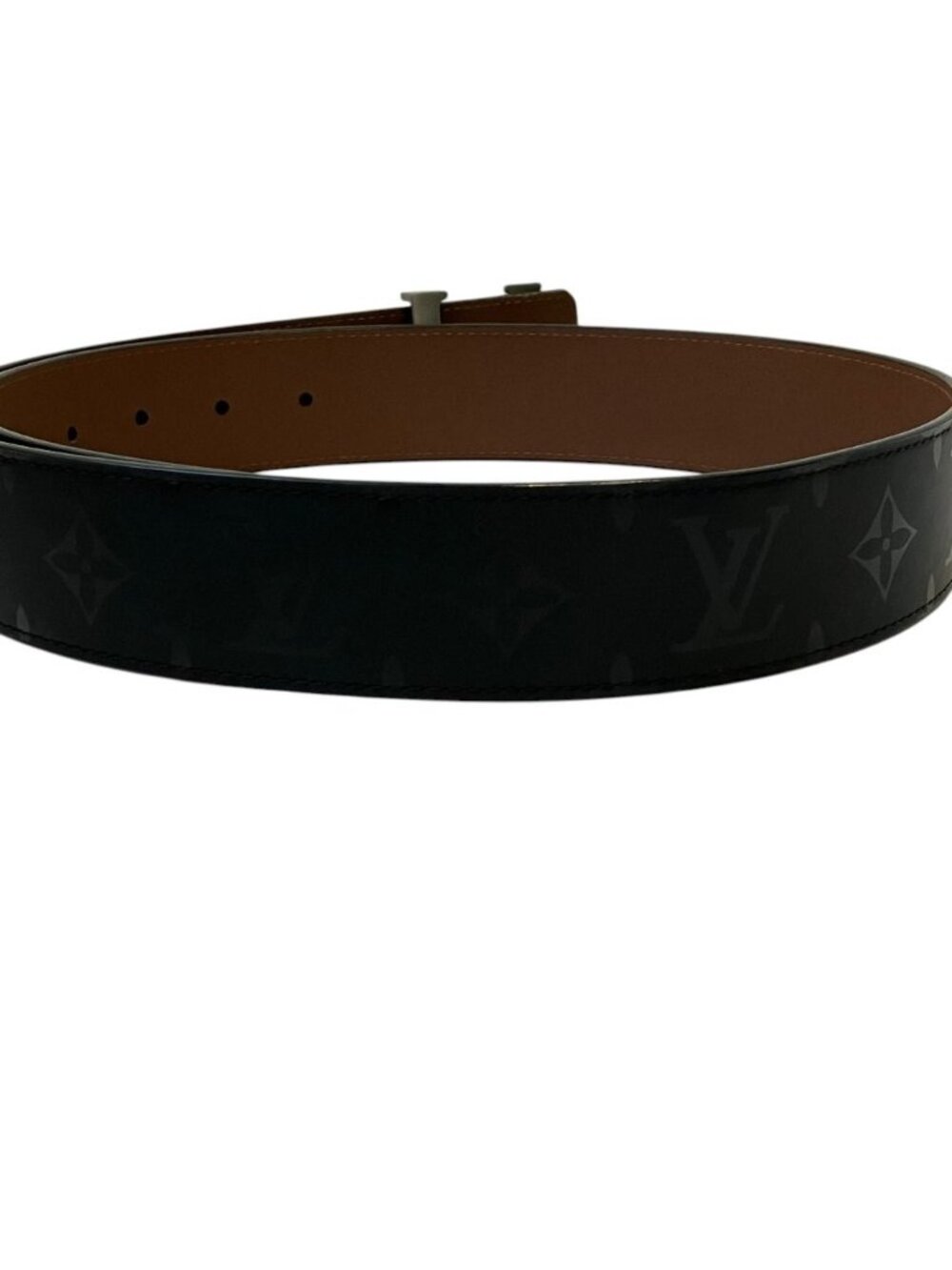Louis Vuitton Ceinture LV Initial Pyramid Monogram Illusion Leather Belt Black - Picture 3 of 12